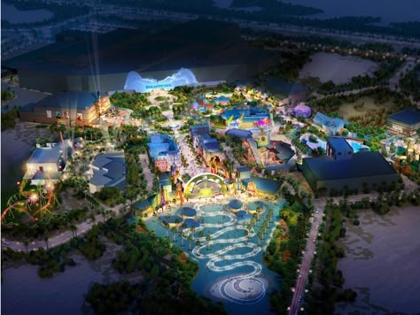 The biggest theme park complex in the Middle East is about to open in Dubai Theme Park Concept Art, Disneysea Tokyo, Park Concept Art, Park Concept, Water Theme Park, Dubai Safari, Shopping Mall Design, Dubai Holidays, Planet Coaster