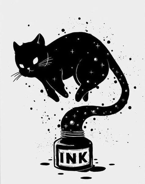 Cute Gadgets, Magic Runes, Birthday Cartoon, Magic Cat, Drawing Course, Drawing Frames, Black Cat Art, Arte Cyberpunk, Horse Portrait