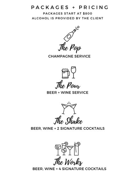 Bartender Price List, Instagram Bio Ideas Bartender, Unique Mobile Bar Ideas, Mobile Bar Accessories, Wedding Bartending Business, Bartending Logo Ideas, Mobile Bartending Business Logo, Wedding Bartender Ideas, Mobile Bar Business Cards