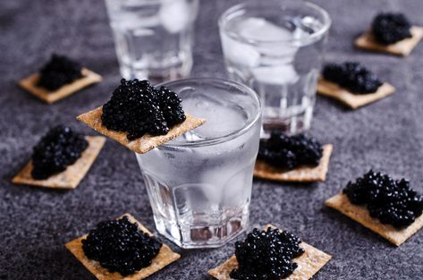 The Best Vodkas To Pair With Caviar, According To An Expert How To Serve Caviar, Russian Caviar, Caviar Appetizers, Vodka Bar, Russian Vodka, Vodka Brands, Premium Vodka, Chef Tools, Black Caviar