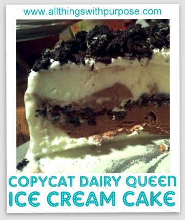 All Things With Purpose: DQ Ice Cream Cake Recipe. Use Hot Fudge or Magic shell rather than bitter chocolate "sauce" Dq Ice Cream Cake, Dq Ice Cream, Dairy Queen Ice Cream, Dairy Queen Ice Cream Cake, Cooking Sweets, Queen Cake, Cream Cake Recipe, Magic Shell, Soda Shop