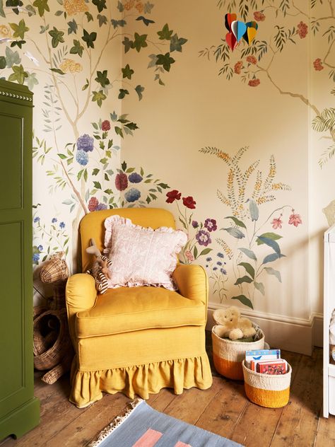 Magical Playroom, Tess Newall, Nursery Mural, Woven Baskets, White Room, Tea Rose, Woven Basket, My New Room, House Inspo