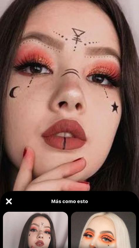 Modern Witch Costume Diy, Persephone Makeup Inspiration, Witcher Makeup, Witch Makeup Easy, Witch Makeup Ideas Easy, Diy Witch Makeup, Halloween Costumes Witch Makeup, Samhain Makeup, Demon Makeup Halloween