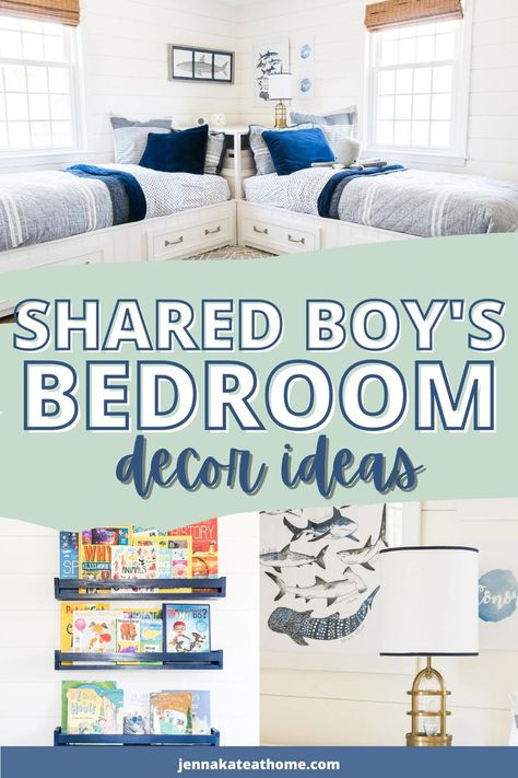 If your sons are like mine and sharing a small space, you may feel overwhelmed at the thought of decorating and organizing a beautiful, boy-friendly space. Check out these before and afters of my boys' shared bedroom for inspiration to decorate and organize a functional space. Two Boys Bedroom Ideas Shared Rooms, Boys Room Ideas Shared, Two Boys Bedroom Ideas, Shared Boys Bedroom, Small Shared Bedroom, Shared Boys Rooms, Boys Shared Bedroom, Kids Bedroom Boys, Kids Shared Bedroom