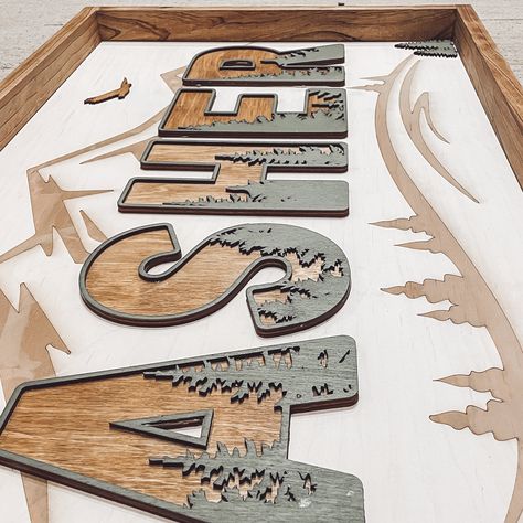 Wood Panel Projects, Wooden Lazer Ideas, Diy Wood Laser Projects, Nursery Decor Signs, Engraving Craft Ideas, Woodland Nursery Name Sign, Woodworking Laser Projects, Personalized Laser Cut Gifts, Cnc Products Ideas