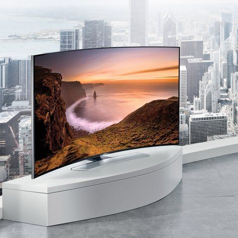 Curved Tvs, Tv Screen, Tech Toys, 4k Tv, Samsung Tvs, Cool Technology, Cool Tech, Home Cinemas, Technology Gadgets