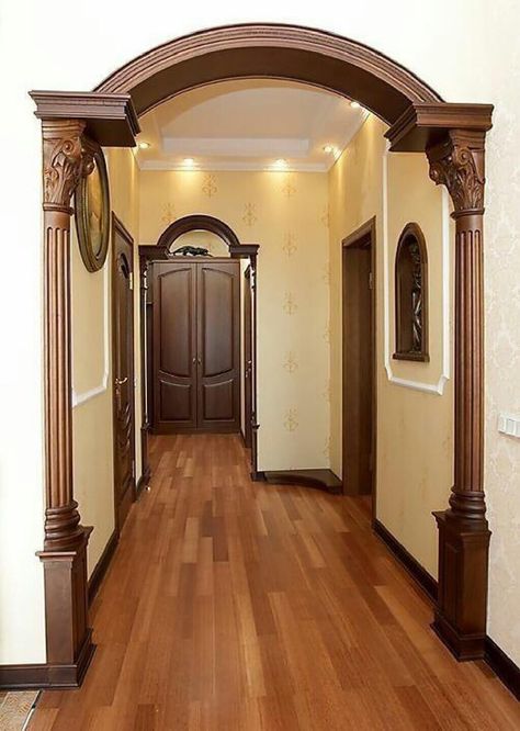 Top 30 Ideas To Decorate With Wooden Arches Your House - Engineering Discoveries Archways In Homes, Arched Doorways, Contemporary Entryway, Crown Moldings, Wooden Arch, House Arch Design, Wooden Door Design, Arch Design, Main Door Design