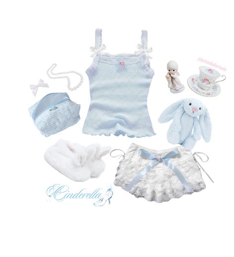 Little Outfits Space, Cloudcore Outfits, Pjs Ideas, Blue Pjs, Nightwear Outfits, Baby Blue Aesthetic, Outfit Plan, Kawaii Fashion Outfits, Cute Pajamas