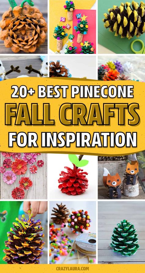 Whether you’re looking for the perfect spring and summer time craft project for the kids, or you want to make your own DIY holiday decor… check out these creative pine cone craft ideas to get started! #pineconecrafts #craftideas #crafts #diycrafts Cone Activities For Preschool, Pinecone Windchimes, Pinecone Thanksgiving Crafts, Easy Pinecone Crafts, Pine Cone Crafts For Kids Easy, Preschool Pinecone Crafts, Kids Pinecone Crafts Christmas, Crafts With Pinecones For Kids, Pine Cone Crafts For Kids