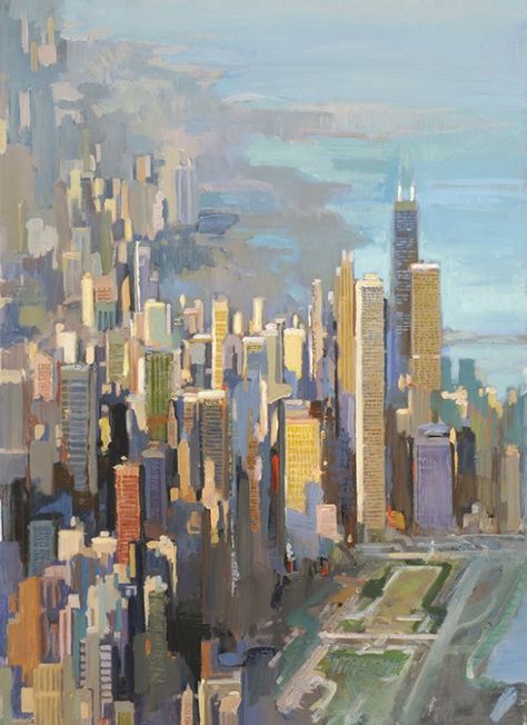 Francis Livingston - New York City Skyscrapers Textiles Architecture, Chicago Buildings, New York Painting, City Scapes, Skyline Painting, Boutique Business, Tall Buildings, Abstract City, City Painting