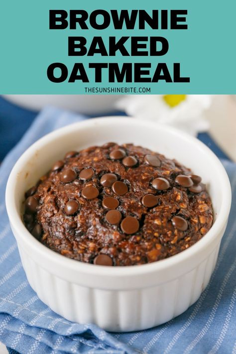 Cereal Bread, Baked Brownie Oatmeal, Brownie Oatmeal, Make Ahead Meal Prep, Brownie Baked Oatmeal, Baked Oats Recipe, Healthy Chocolate Cake, Cooking Oatmeal, Prep Breakfast