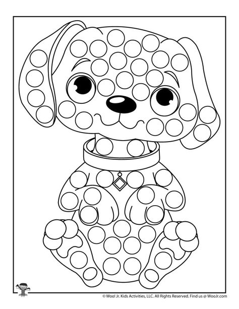 Dot Coloring Pages, Dot Marker Printables, D Is For Dog, Dot Marker Activities, Pets Preschool Theme, Toddler Themes, Puppy Coloring Pages, Art Activities For Toddlers, Do A Dot