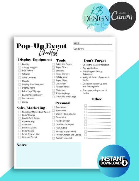 Pop Up Shop Display Ideas Hair Products, Pop Up Shop Checklist, How To Start A Pop Up Shop, Retail Pop Up, Pop Up Event Ideas Small Business, Market Checklist, Pop Up Shop Display Ideas, Event Checklist, Market Sign