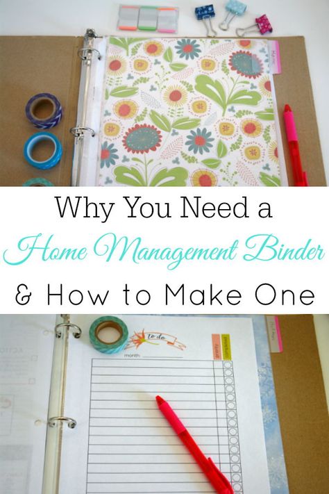 Home management binders can help you keep everything in your home organized. #organization #homemaking Home Organization Binders, Household Notebook, Emergency Binder, Family Binder, Household Binder, Home Binder, Life Binder, Household Management, Home Management Binder