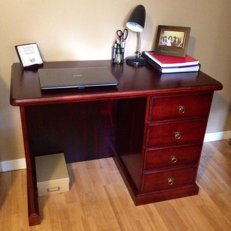 Red Mahogany Stain, Mahogany Stain, House Arch Design, Arch Design, Adjustable Height Desk, Wood Desk, For My Daughter, Maple Wood, Custom Build