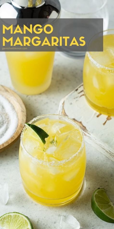 Margarita Recipes Mango, Tropical Margarita Recipe, Margaritas On The Rocks, Interesting Cocktails, Pitcher Margarita Recipe, Grapefruit Margarita Recipe, July Cocktails, Mango Margaritas, Mango Margarita Recipe