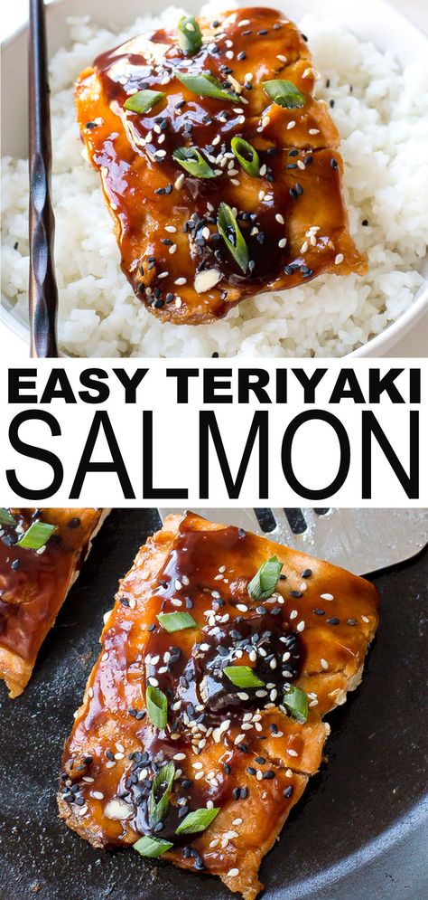 Healthy Teriyaki Salmon, Easy Teriyaki Salmon, Salmon Calories, American Meals, Grilled Teriyaki Salmon, Teriyaki Glazed Salmon, Baked Teriyaki Salmon, Salmon Teriyaki Recipe, Rice And Veggies