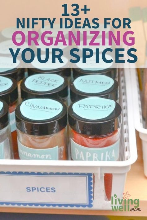 Organize Spice Cabinet, Organize Spices, Kitchen Organizing Ideas, Spice Cabinet Organization, Spice Organization Drawer, Ideas For Organizing, Getting Organized At Home, Diy Spices, Homemaking Tips