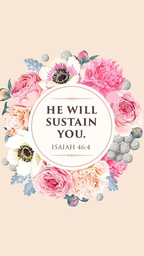 Isaiah 46:4 "Even to your old age and gray hairs I am he, I am he who will sustain you. I have made you and I will carry you; I will sustain you and I will rescue you." Bible Isaiah, Encouraging Cards, Isaiah 46 4, Isaiah 46, Verses Wallpaper, Ayat Alkitab, Quotes Bible, Biblical Quotes, Trendy Quotes