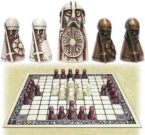 Hnefatafl, also known as The Viking Game, is an ancient board game that originated in Scandinavia and was popular during the Viking Age. The game was played on a board with a grid of squares, typically 11x11, with pieces that moved similar to chess... Ancient Games, Viking Chess, Medieval Games, Vikings Game, Viking Life, Ancient Vikings, Tablet Weaving, Viking History, Norse Vikings