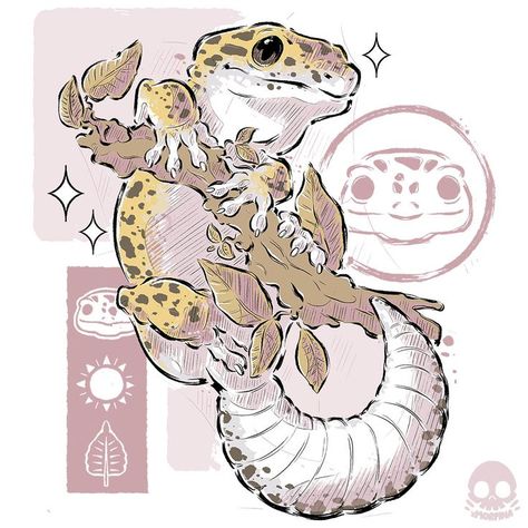 - Cute Leopard gecko Design - Cute Leopard Gecko, Leopard Gecko Cute, Cartoon Lizard, Gecko Design, Cute Gecko, Cute Lizard, Animal Illustration Art, Cute Reptiles, Cute Leopard