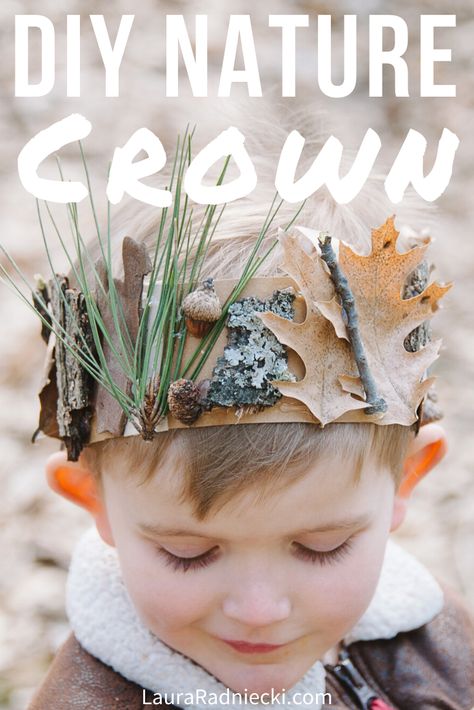 How to Make a DIY Nature Crown for Kids | Easy Nature Activities for Kids Nature Crafts Kids, Nature Crown, Diy Nature, Forest School Activities, Crown For Kids, Nature School, Aktivitas Montessori, Autumn Crafts, Nature Play