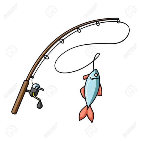 Fishing Rod Tattoo, Fish Clip Art, Diy Fishing Rod, Drawn Fish, Fish Icon, Cartoon Fish, Fish Drawings, Fathers Day Crafts, Gone Fishing