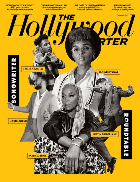 The Hollywood Reporter The February 3 Issue Leslie Odom, Leslie Odom Jr, Toluca Lake, Mary J Blige, Janelle Monáe, Hollywood Reporter, Mary J, February 3, John Legend