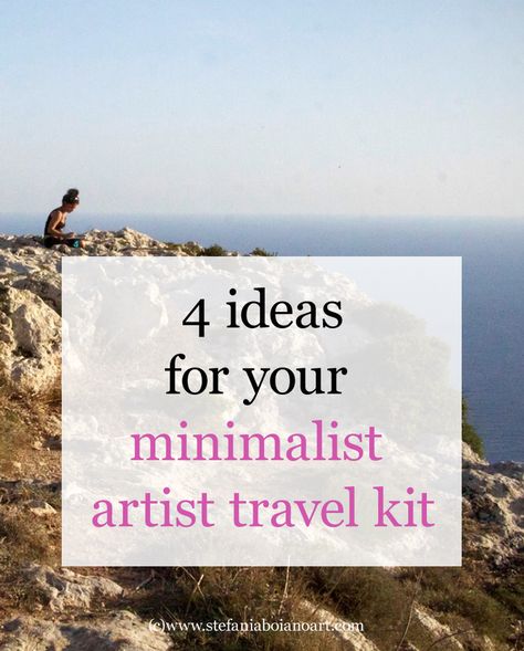 4 ideas for your minimalist artist travel kit Plein Air Watercolor, Minimalist Artist, Travel Art Kit, Travel Scrapbook Pages, Minimal Travel, Watercolor Supplies, Travel Sketchbook, Watercolor Kit, Minimalist Watercolor