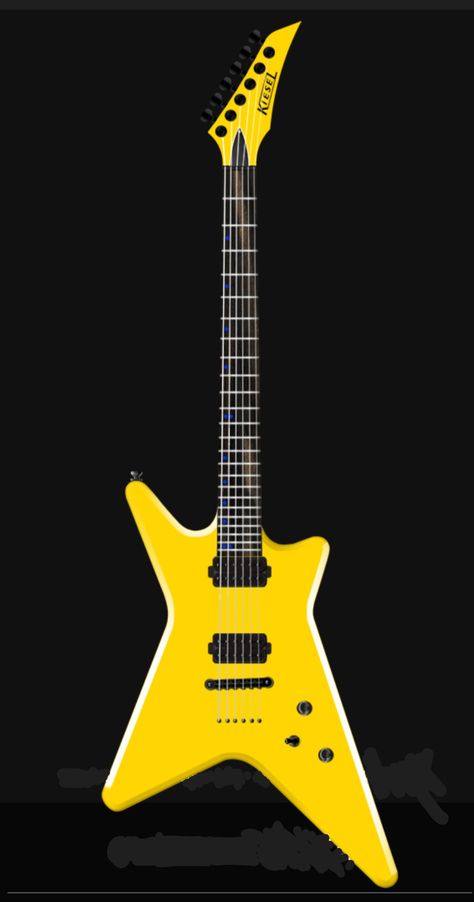 Yellow Electric Guitar, 80s Glam Rock, Spiked Lemonade, 80s Glam, Famous Guitars, Electric Guitar And Amp, Cool Electric Guitars, Vintage Guitar, Guitar Stuff