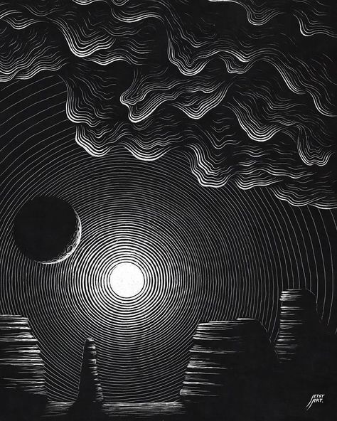 Justin Estcourt on Instagram: “Trying out a spiral effect in my new scratchboard piece. How do you think it turned out?” World Inspiration, 100k Followers, Scratch Art, Dark Art Illustrations, Sketch Inspiration, Art Pens, Ink Illustrations, Line Art Drawings, Op Art