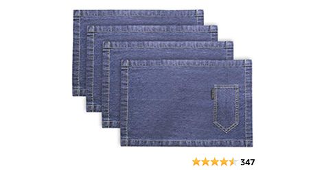 Cote De Amor Denim Placemats Set of 4 Premium Cotton 13x19 Non Slip, Farmhouse Vintage Cloths Placemats Bulk for Dining Table, Machine Washable Easy to Clean, Denim Blue Denim Placemats, Coloring Placemats, Denim Set, Best Housewarming Gifts, Farmhouse Vintage, Vintage Cloth, Wedding Parties, Linen Textile, Linen Placemats