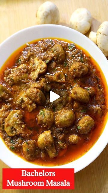 Mushroom Mattar Masala Recipe, Masala Mushroom Recipe, Mushroom Curry Recipe, Mushroom Recipes Indian, Mushroom Masala Recipe, Easy Mushroom Recipes, Mushroom Masala, Mushroom Curry, Sweet Dishes Recipes