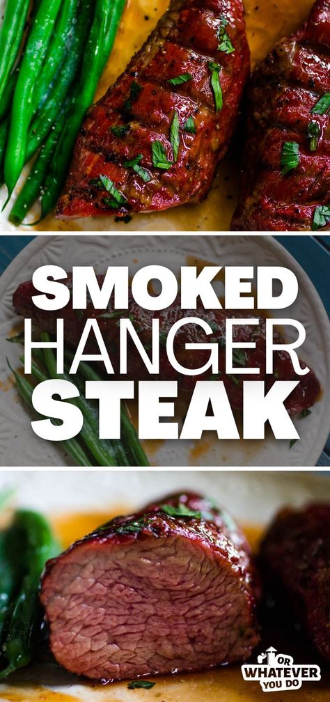 Steak Traeger, Bourbon Honey, Smoked Dishes, Outdoor Cooking Recipes, Cuts Of Beef, Dinner Favorites, Hanger Steak, Big Families, Traeger Recipes