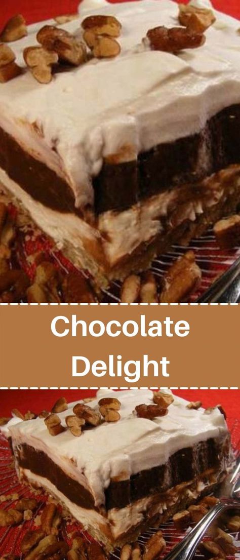 Light Chocolate Desserts Recipes, Layered Chocolate Dessert, Hershey Recipes, Cold Deserts, Layered Dessert, Best Banana Pudding, Usa Girls, Chocolate Heaven, Chocolate Delight