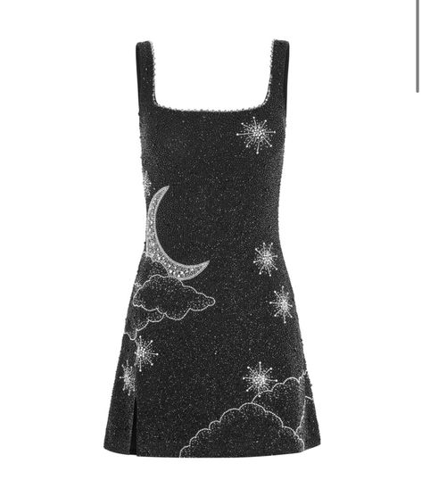 Taylor swift’s midnights birthday dress! Going viral! - Buzz This Viral Celestial Party Dress, Taylor Swift Concert Dress, Cleo Peppiatt Dress, Midnights Dress, Black Dress Glitter, Celestial Fashion, Black Glitter Dress, Clio Peppiatt, Midnight Dress