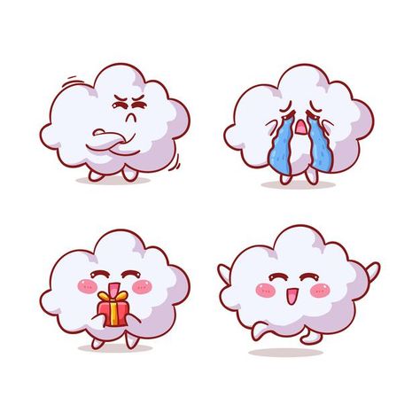 Cartoon Rain, Rain Cartoon, Kids Branding Design, Drawing Rocks, Kawaii Cloud, Cloud Illustration, Emoji Design, Cartoon Clouds, Graph Design