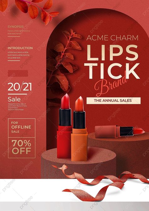 Lipstick Banner Design, Makeup Ads Design, Beauty Poster Design Cosmetic, Sales Promotion Design, Frames Design Graphic, Red Poster, Valentine Poster, Lookbook Design, Real Estate Marketing Design