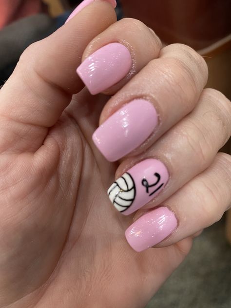 Representing my baller #21 🏐 ❤️ 👧🏼 Cute Volleyball Nails Design, Cute Volleyball Nails, Short Acrylic Nails For Volleyball, Short Volleyball Nails, Volleyball Nails Short, Volleyball Nail Ideas, Sport Nail Designs, Short Nails For Volleyball Players, Nails For Sports