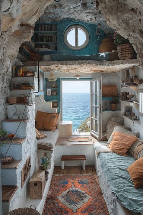 21 Ideas To Make The Most of a Tiny Cabin - Decoholic Tiny Home Aesthetic, Countryside Interior Design, Cottagecore Tiny House, Vintage Tiny House, Boho Tiny House, Guest House Ideas, Tiny Cottage Interior, Life Aspirations, Cottagecore Cabin