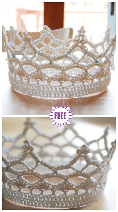 Crochet Royal Crown Free Crochet Pattern Crochet Crown Pattern, Crochet Crown, Crown Pattern, Haken Baby, Crochet Stitches Patterns, Free Crochet Patterns, Love Crochet, Crochet Hat, Crochet For Kids