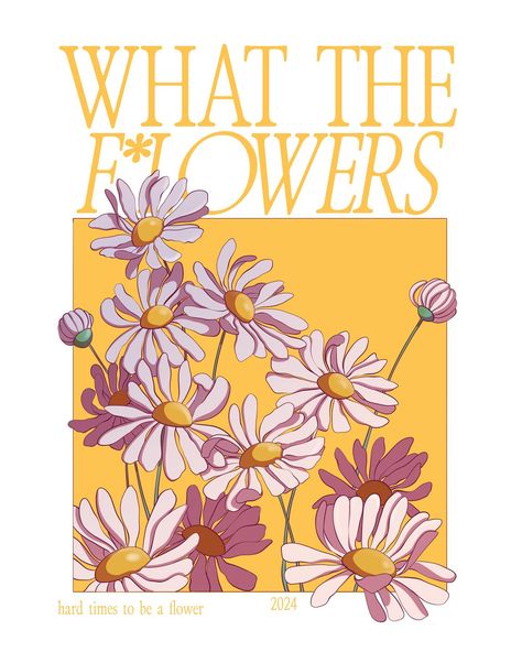 🌸✨ Spring is almost over and so are the flowers! Check out my latest poster design, “What the Flowers” – a fun and vibrant celebration of all things blooming! 🌼🌷 Perfect for bringing some springtime vibes into your space. What do you think? 💐💛 #wtfposter #whattheflowers #flowerposter #flowerposterdesign #posterdesign #artposter #floralposter #creativedesign #daisyposter #nhefertiti #nhefertitiart #nhefertitillustration #digitalillustration #figitalart #printdesign Bloom Illustration Design, Flower Infographic Design, Flower Graphic Design Poster, Flower Infographic, Flower Poster Design, Flower Posters, Flowers Poster, Flower Graphic Design, Floral Poster