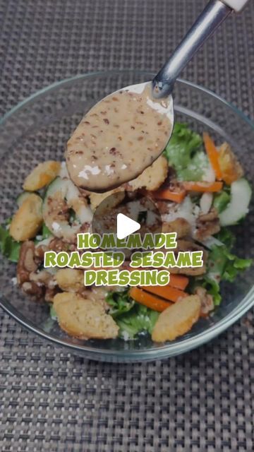 ROASTED SESAME DRESSING  Originated in Japan and is also known as “goma dressing”. It is a thick and creamy dressing made with ground... | Instagram Sesame Salad Dressing Recipes, Soy Sesame Dressing, Roasted Sesame Dressing Recipes, Creamy Sesame Salad Dressing, Korean Salad Dressing, Asian Sesame Salad Dressing, Simple Salad Dressing, Roasted Sesame Dressing, Asian Sesame Dressing