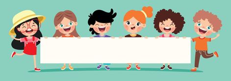 Cartoon Kids With Blank Banner Youtube Channel Banner Cartoon, Cartoon Banner Youtube, Youtube Banner Cartoon Channel, Youtube Banner Cartoon, Cartoon Youtube Banner, Youtube Banner Photo, Youtube Banner Image, Cartoon Thumbnail, Cartoon Banner