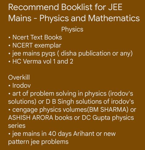 Recommended booklist for jee mains physics, this is sufficient to crack jee mains , you can use other books to enhance knowledge and prepare for jee advanced but for jee mains you need only few books How To Study For Jee Mains, Jee Books, Study Blog, Jee Advanced, Study Hard Quotes, English Notes, Jee Mains, Learn Physics, Physics Books