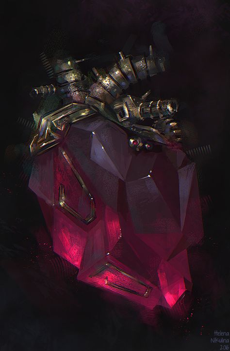 Heart of Lorkhan, Helena Nikulina on ArtStation at https://www.artstation.com/artwork/keOLK Arcane Focus, Hardened Heart, Magic Bottles, Fantasy Props, Magic Art, 판타지 아트, Elder Scrolls, Crystal Heart, Dark Fantasy Art