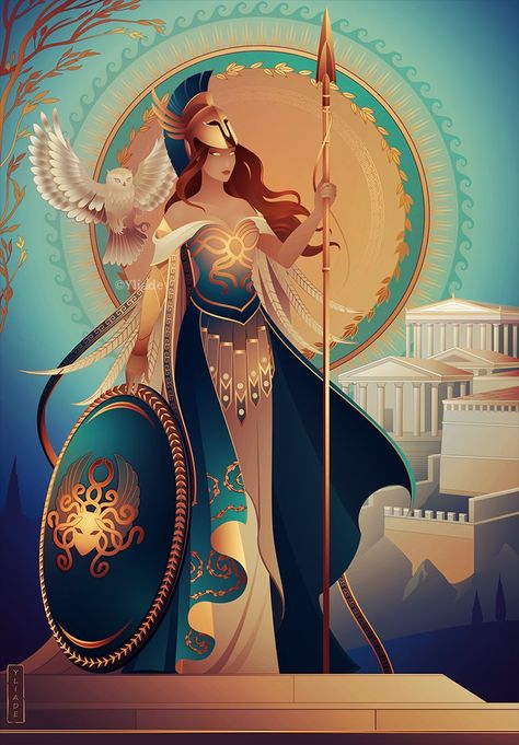 ☼ Yliade ☾ on Twitter: "Hi ~Here is a new drawing of Athena, the Olympian Goddess of Wisdom and War. 🦉 And Happy New Year 😚✨ Prints : https://t.co/dNZgdJpwB5 #art #drawing #illustration #digitalart #mythology #artist… https://t.co/fA9n2ZwZ0s" Tatoo Dog, Athena Greek Goddess, Greek Goddess Art, Goddess Of Wisdom, Greek Pantheon, Greek Mythology Gods, Roman Gods, New Drawing, Greek Gods And Goddesses