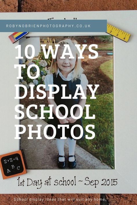 Taking those back to school photos is one thing but how do you display them? Get some of my favourite ideas on how to show off those milestone photos around your home What To Do With School Photos, School Photos Display Ideas, School Photo Collage Ideas, Yearly School Photo Display, How To Display School Pictures On Wall, School Picture Frame Ideas, Displaying School Pictures On Wall, What To Do With School Pictures, Display School Pictures On Wall