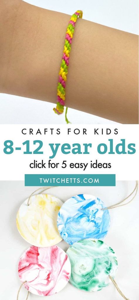 These tween crafts are perfect for those 8-12 year olds who are looking for projects that are a little more challenging. These craft ideas bring the wow factor and have step-by-step instructions for your kids to use. #tween #craftsforkids #twitchetts Preteen Crafts Easy, Crafts For 12 Year Girl, Fun Crafts For Older Kids, 1 Hour Crafts For Kids, Crafts For Kids 8-10 Years Old, Crafts For 11 Year Girl, 4 H Craft Ideas For Kids, Crafts For 10 Yrs Old, Crafts For 9-12