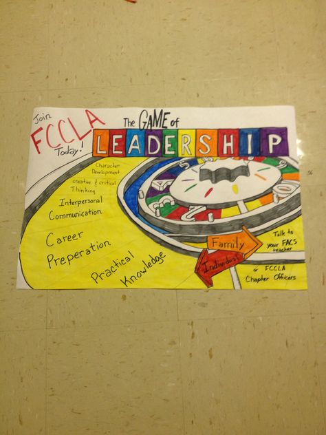 Fccla poster, awesome membership campaign idea! Fbla Poster Ideas, Fccla Recruitment Ideas, Fccla Poster Ideas, Key Club Poster Ideas, Fccla Themes, Highschool Campaign Posters Ideas, Leader In Me Bulletin Board, Fccla Projects, Fccla Ideas